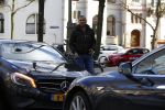 Amsterdam 28 januari 2016 
Ruud Gullit met zijn mercedes A klasse in Amsterdam zuid.