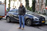 Amsterdam 28 januari 2016 
Ruud Gullit met zijn mercedes A klasse in Amsterdam zuid.