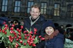 Amsterdam 21 januari 2017 
Boer Tom Groot bij event met tulpen bij paleis op de dam.
