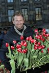Amsterdam 21 januari 2017 
Boer Tom Groot bij event met tulpen bij paleis op de dam.