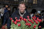 Amsterdam 21 januari 2017 
Boer Tom Groot bij event met tulpen bij paleis op de dam.