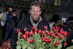 Amsterdam 21 januari 2017 
Boer Tom Groot bij event met tulpen bij paleis op de dam.