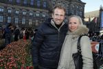 Amsterdam 21 januari 2017 
Boer Tom Groot bij event met tulpen bij paleis op de dam.