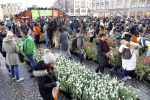 Amsterdam 21 januari 2017 
Boer Tom Groot bij event met tulpen bij paleis op de dam.