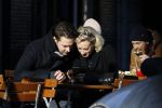 Amsterdam 21 januari 2017  
Eva Jinek met vriend Dexter van der Voorn op de beethovenstraat.