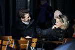 Amsterdam 21 januari 2017  
Eva Jinek met vriend Dexter van der Voorn op de beethovenstraat.