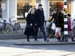 Amsterdam 21 januari 2017  
Eva Jinek met vriend Dexter van der Voorn op de beethovenstraat.