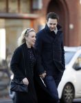 Amsterdam 21 januari 2017  
Eva Jinek met vriend Dexter van der Voorn op de beethovenstraat.