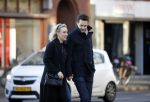 Amsterdam 21 januari 2017  
Eva Jinek met vriend Dexter van der Voorn op de beethovenstraat.