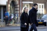 Amsterdam 21 januari 2017  
Eva Jinek met vriend Dexter van der Voorn op de beethovenstraat.