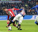 Eindhoven, 22 Januari 2017 
Kompetitiewedstrijd PSV-SC Heerenveen, eindstand 4-3
Luuk de Jong wprdt onderuit gehaald door Doke Schmidt, Penalty wordt gemist door Gaston Pereiro.