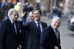 Amsterdam 17 januari 2017
Nieuwjaarsreceptie Koning Willem Alexander en Koningin Maxima in het paleis op de dam. Mark Rutte Jan v Zanen Ahmed Aboutaleb Jozias v Aartsen en Eberhard v d Laan