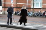 Amsterdam 15 januari 2017 
Remco Campert op straat en in de tram