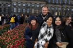 Amsterdam 21 januari 2017 
Boer Tom Groot bij event met tulpen bij paleis op de dam.