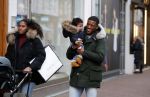 Amsterdam 17 januari 2018
Georginio Wijnaldum met zijn vriendin en zoonJacian Emile Wijnaldum op de pc hooftstraat
