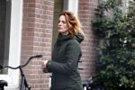 Amsterdam 29 januari 2019
Luizenmoeder actrice ilse Warringa op de fiets in Amsterdam.