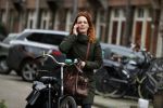 Amsterdam 29 januari 2019
Luizenmoeder actrice ilse Warringa op de fiets in Amsterdam.