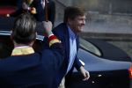 Amsterdam 17 januari 2018 
Koningin Maxima Koning Wiollem Alexander en Prinses Margriet arriveren bij het koninklijk paleis op de dam waar de nieuwjaarsreceptie is.