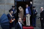 Amsterdam 17 januari 2018 
Koningin Maxima Koning Wiollem Alexander en Prinses Margriet arriveren bij het koninklijk paleis op de dam waar de nieuwjaarsreceptie is.