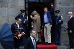Amsterdam 17 januari 2018 
Koningin Maxima Koning Wiollem Alexander en Prinses Margriet arriveren bij het koninklijk paleis op de dam waar de nieuwjaarsreceptie is.