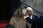 Amsterdam 17 januari 2018 
Koningin Maxima Koning Wiollem Alexander en Prinses Margriet arriveren bij het koninklijk paleis op de dam waar de nieuwjaarsreceptie is.