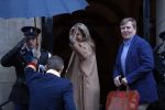 Amsterdam 17 januari 2018 
Koningin Maxima Koning Wiollem Alexander en Prinses Margriet arriveren bij het koninklijk paleis op de dam waar de nieuwjaarsreceptie is.