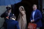 Amsterdam 17 januari 2018 
Koningin Maxima Koning Wiollem Alexander en Prinses Margriet arriveren bij het koninklijk paleis op de dam waar de nieuwjaarsreceptie is.