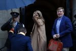 Amsterdam 17 januari 2018 
Koningin Maxima Koning Wiollem Alexander en Prinses Margriet arriveren bij het koninklijk paleis op de dam waar de nieuwjaarsreceptie is.