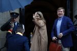 Amsterdam 17 januari 2018 
Koningin Maxima Koning Wiollem Alexander en Prinses Margriet arriveren bij het koninklijk paleis op de dam waar de nieuwjaarsreceptie is.