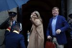 Amsterdam 17 januari 2018 
Koningin Maxima Koning Wiollem Alexander en Prinses Margriet arriveren bij het koninklijk paleis op de dam waar de nieuwjaarsreceptie is.