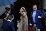 Amsterdam 17 januari 2018 
Koningin Maxima Koning Wiollem Alexander en Prinses Margriet arriveren bij het koninklijk paleis op de dam waar de nieuwjaarsreceptie is.