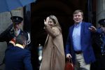 Amsterdam 17 januari 2018 
Koningin Maxima Koning Wiollem Alexander en Prinses Margriet arriveren bij het koninklijk paleis op de dam waar de nieuwjaarsreceptie is.