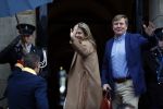 Amsterdam 17 januari 2018 
Koningin Maxima Koning Wiollem Alexander en Prinses Margriet arriveren bij het koninklijk paleis op de dam waar de nieuwjaarsreceptie is.