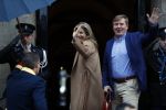 Amsterdam 17 januari 2018 
Koningin Maxima Koning Wiollem Alexander en Prinses Margriet arriveren bij het koninklijk paleis op de dam waar de nieuwjaarsreceptie is.