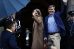 Amsterdam 17 januari 2018 
Koningin Maxima Koning Wiollem Alexander en Prinses Margriet arriveren bij het koninklijk paleis op de dam waar de nieuwjaarsreceptie is.