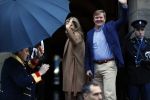 Amsterdam 17 januari 2018 
Koningin Maxima Koning Wiollem Alexander en Prinses Margriet arriveren bij het koninklijk paleis op de dam waar de nieuwjaarsreceptie is.