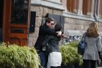 Amsterdam 27 januari 2018 
Martijn Krabbe en zijn vriendin Noi Pakon verlaten het conservatorium Hotel op Martijn zijn vespa scooter