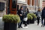 Amsterdam 27 januari 2018 
Martijn Krabbe en zijn vriendin Noi Pakon verlaten het conservatorium Hotel op Martijn zijn vespa scooter