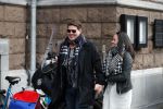 Amsterdam 27 januari 2018 
Martijn Krabbe en zijn vriendin Noi Pakon verlaten het conservatorium Hotel op Martijn zijn vespa scooter