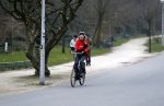 Amsterdam 11 januari 2018 
Mieke v d Weij na het sporten op de fiets in het vondelpark.