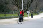 Amsterdam 11 januari 2018 
Mieke v d Weij na het sporten op de fiets in het vondelpark.
