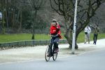 Amsterdam 11 januari 2018 
Mieke v d Weij na het sporten op de fiets in het vondelpark.