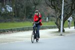Amsterdam 11 januari 2018 
Mieke v d Weij na het sporten op de fiets in het vondelpark.