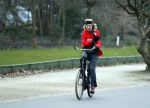 Amsterdam 11 januari 2018 
Mieke v d Weij na het sporten op de fiets in het vondelpark.