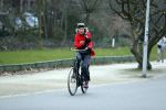 Amsterdam 11 januari 2018 
Mieke v d Weij na het sporten op de fiets in het vondelpark.
