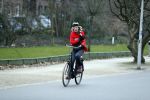 Amsterdam 11 januari 2018 
Mieke v d Weij na het sporten op de fiets in het vondelpark.