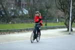 Amsterdam 11 januari 2018 
Mieke v d Weij na het sporten op de fiets in het vondelpark.