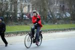 Amsterdam 11 januari 2018 
Mieke v d Weij na het sporten op de fiets in het vondelpark.