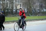 Amsterdam 11 januari 2018 
Mieke v d Weij na het sporten op de fiets in het vondelpark.