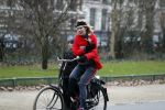 Amsterdam 11 januari 2018 
Mieke v d Weij na het sporten op de fiets in het vondelpark.